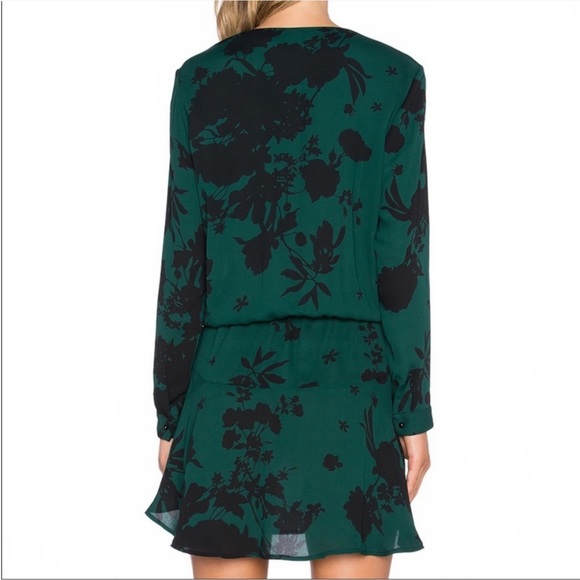 Karina Grimaldi Carole Green Floral Print Long Sleeve Mini Dress - Picture 2 of 8